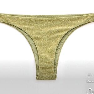 Aerie S Women Bikini Gren Sparkle Metallic Cheekiest Bottoms Swimwear Glitter Sm